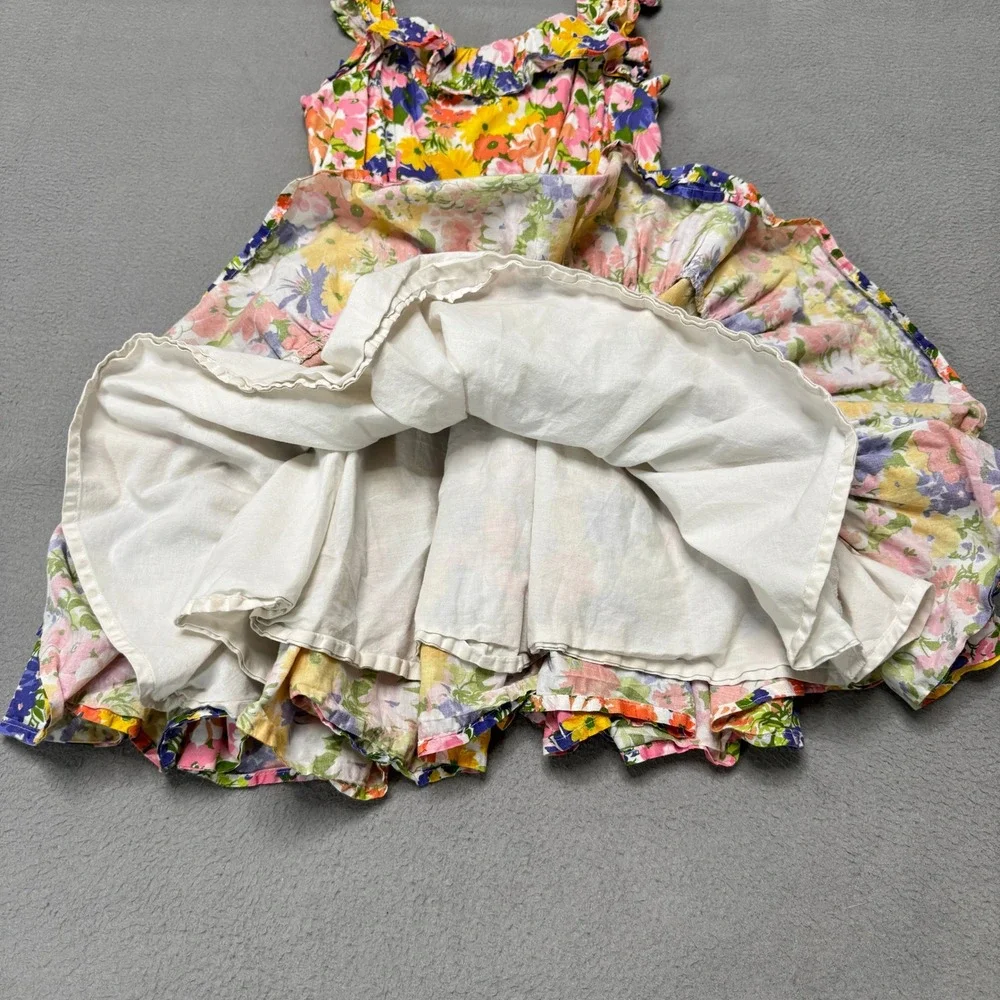 Janie and Jack Dress Girls 8 Floral Tiered Ruffle Cotton Party Wedding Summer